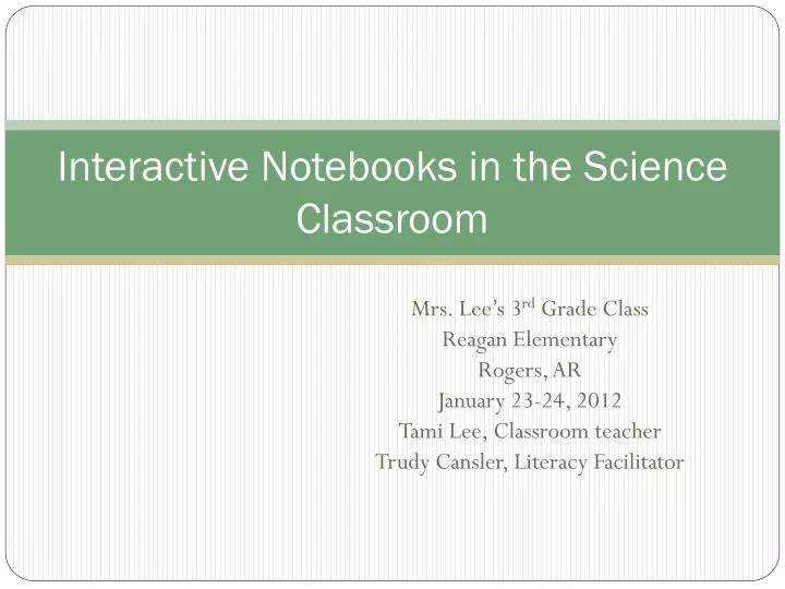 interactive notebooks in the science classroom