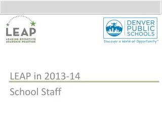 LEAP in 2013-14 School Staff