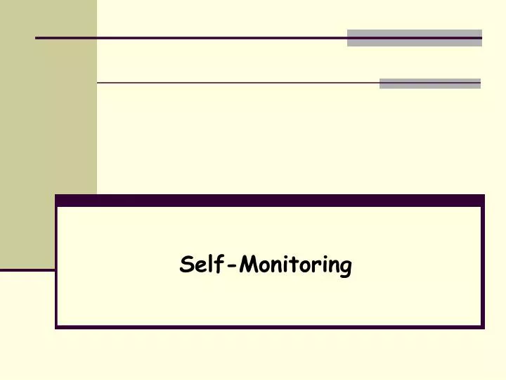 self monitoring