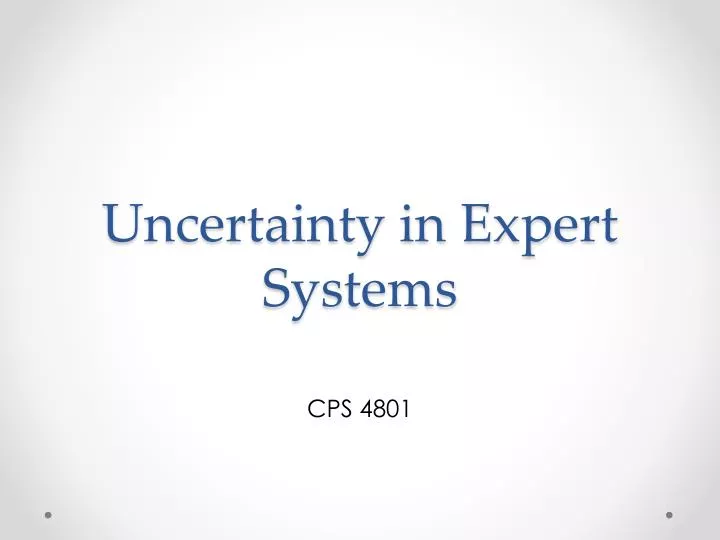 uncertainty in expert systems