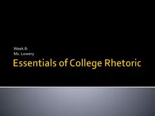 Essentials of College Rhetoric