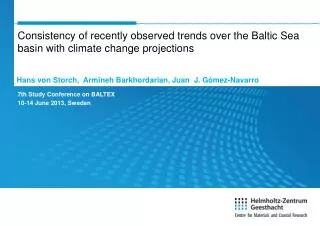 7th Study Conference on BALTEX 10-14 June 2013, Sweden