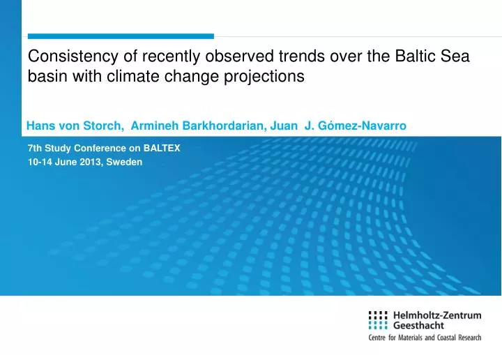 consistency of recently observed trends over the baltic sea basin with climate change projections