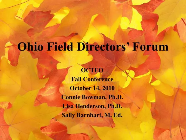 ohio field directors forum