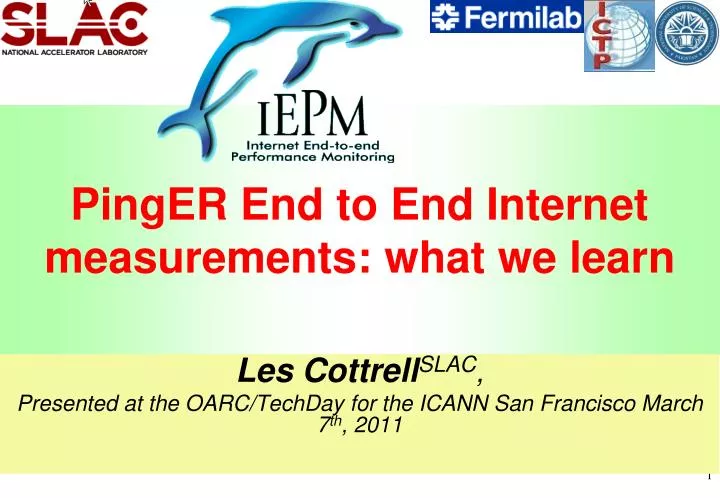 pinger end to end internet measurements what we learn