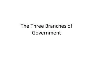 The Three Branches of Government