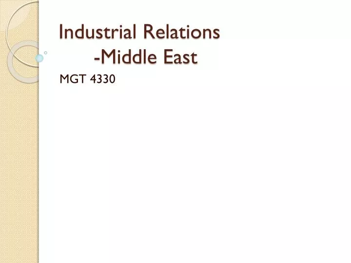 industrial relations middle east