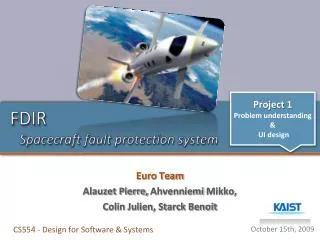 FDIR Spacecraft fault protection system