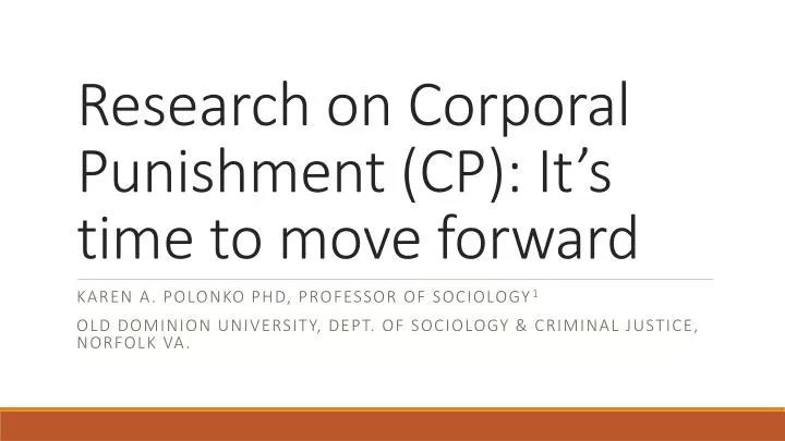 research on corporal punishment cp it s time to move forward