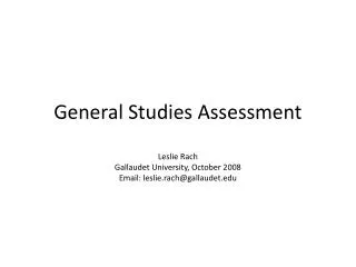 General Studies Assessment