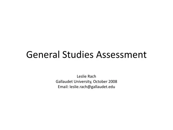 general studies assessment