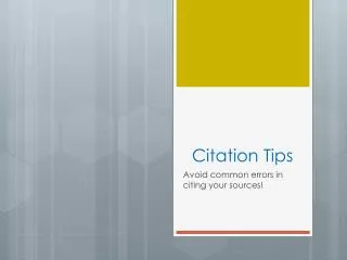 Citation Tips