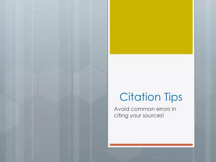 citation tips