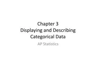 chapter 3 displaying and describing categorical data