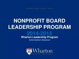 Nonprofit Board Leadership Program 2014-2015