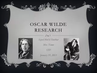 Oscar Wilde research