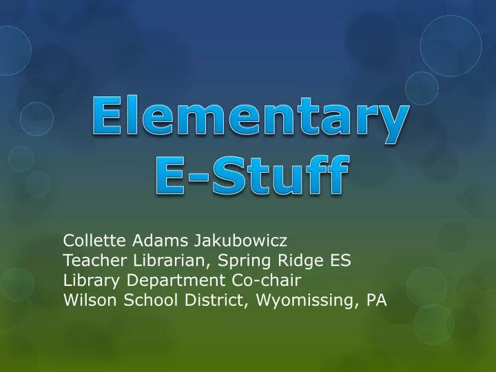 elementary e stuff