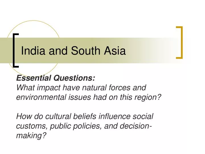 india and south asia