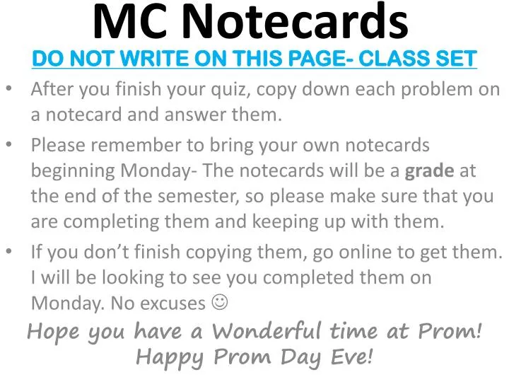 mc notecards