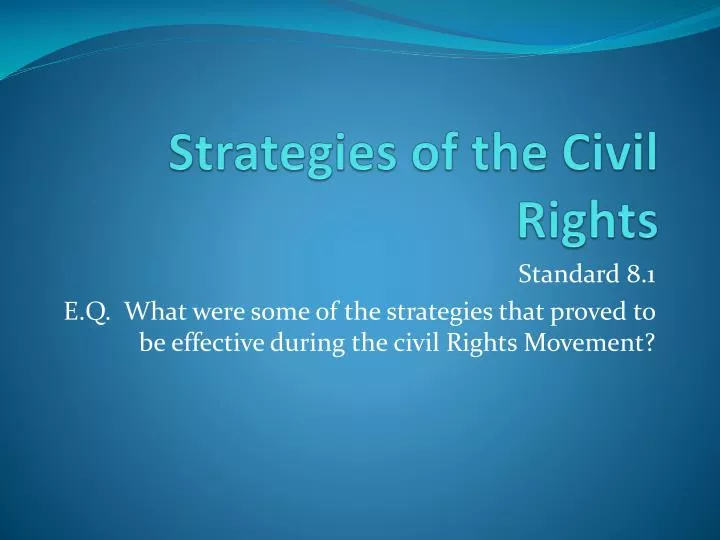 strategies of the civil rights