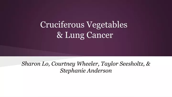 cruciferous vegetables lung cancer