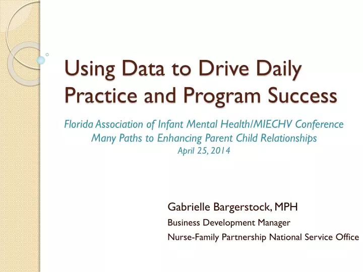 using data to drive daily practice and program success