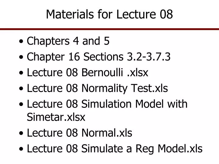 materials for lecture 08