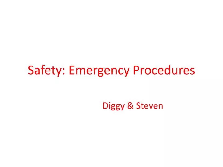 safety emergency procedures