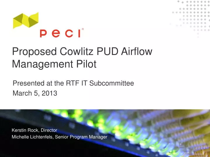 proposed cowlitz pud airflow management pilot