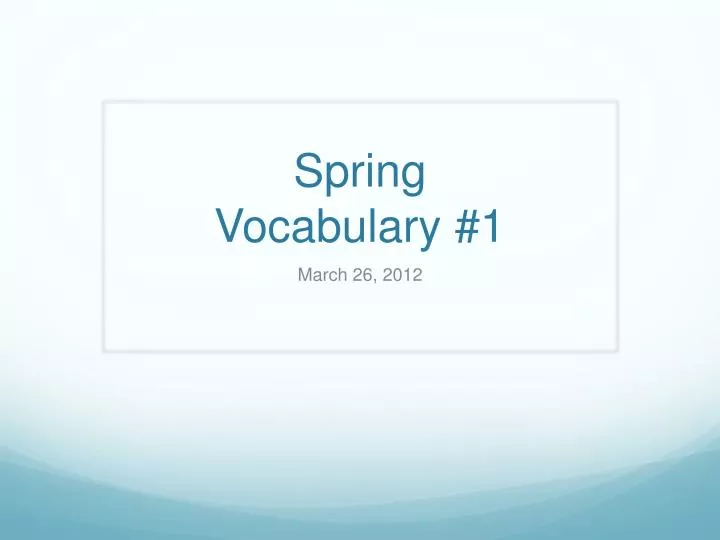 spring vocabulary 1