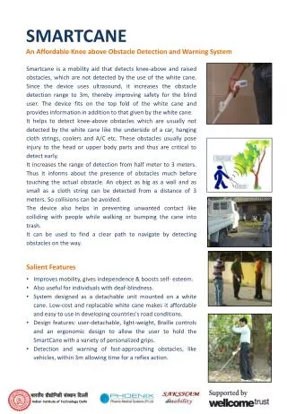 SMARTCANE An Affordable Knee above Obstacle Detection and Warning System