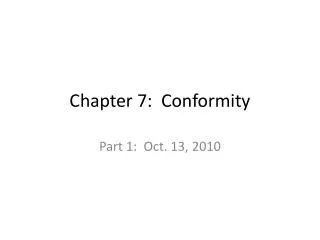 chapter 7 conformity
