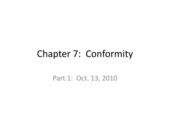 chapter 7 conformity