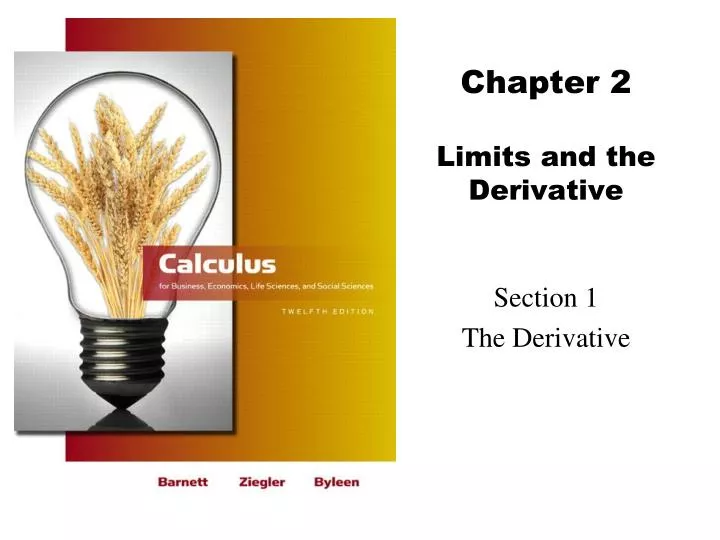 chapter 2 limits and the derivative