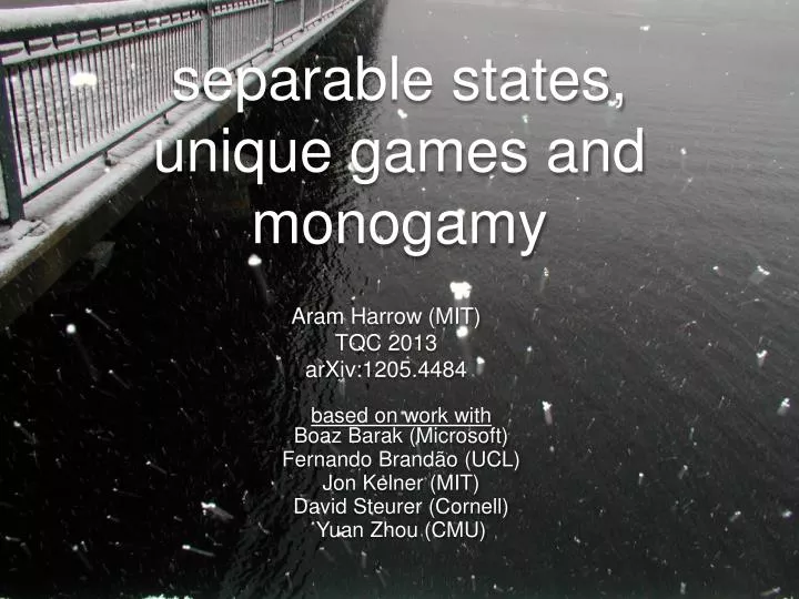 separable states unique games and monogamy