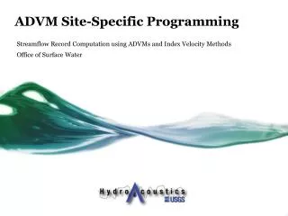 ADVM Site-Specific Programming