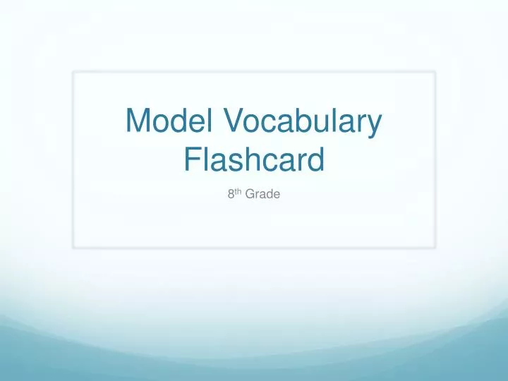 model vocabulary flashcard