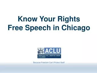 Know Your Rights Free Speech in Chicago