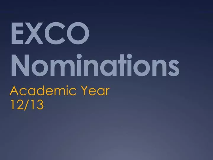 exco nominations
