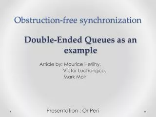 Obstruction-free synchronization