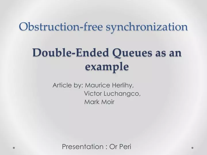 obstruction free synchronization