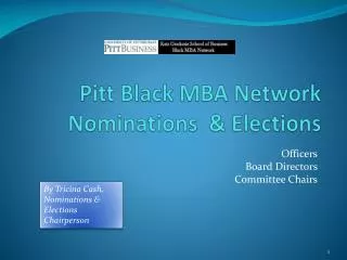 Pitt Black MBA Network Nominations &amp; Elections