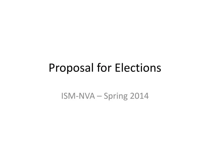 proposal for elections