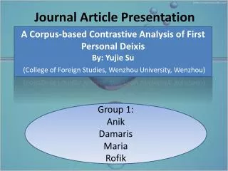 Journal Article Presentation