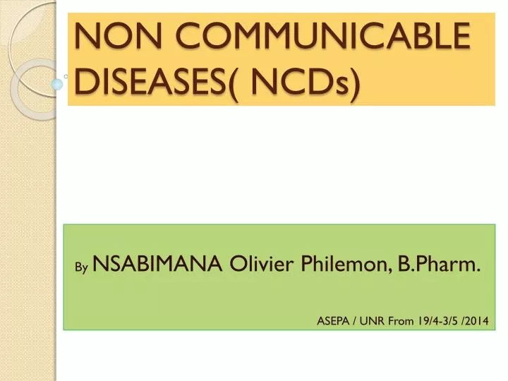 non communicable diseases ncds