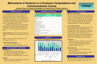 Motivations of Students in a Freshman Computations and Communications Course