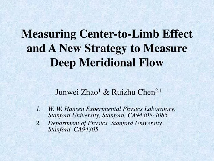 measuring center to limb effect and a new strategy to measure deep meridional flow