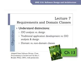 Lecture 7 Requirements and Domain Classes