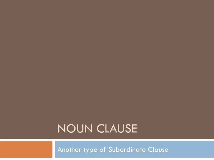 noun clause