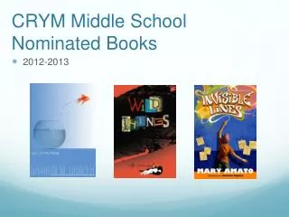 CRYM Middle School Nominated Books